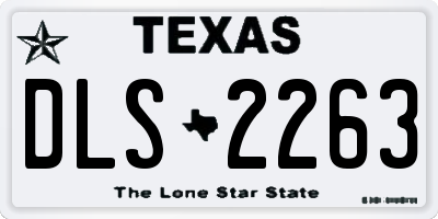 TX license plate DLS2263