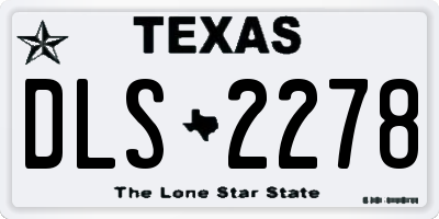 TX license plate DLS2278