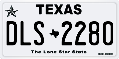 TX license plate DLS2280