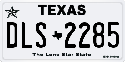 TX license plate DLS2285
