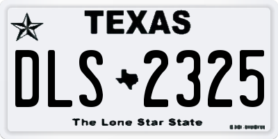 TX license plate DLS2325