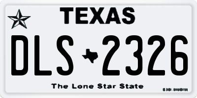 TX license plate DLS2326