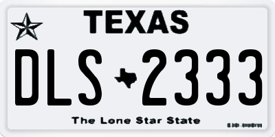 TX license plate DLS2333