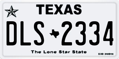 TX license plate DLS2334