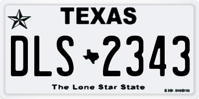 TX license plate DLS2343