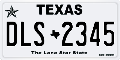 TX license plate DLS2345