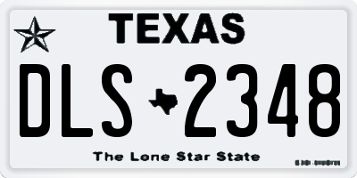 TX license plate DLS2348