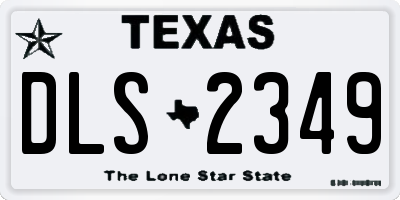 TX license plate DLS2349