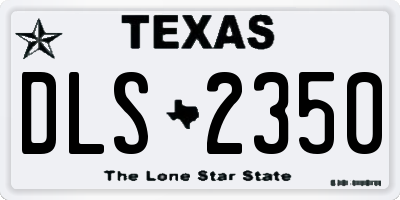 TX license plate DLS2350