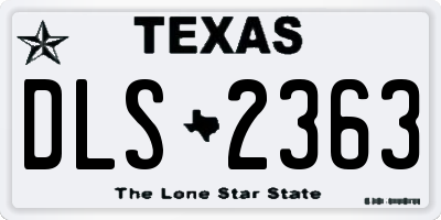 TX license plate DLS2363