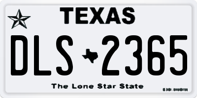 TX license plate DLS2365