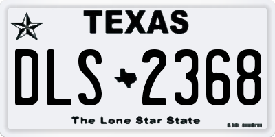 TX license plate DLS2368