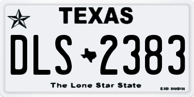 TX license plate DLS2383