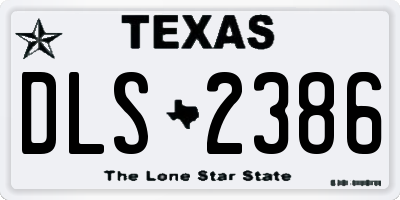 TX license plate DLS2386
