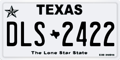 TX license plate DLS2422