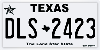 TX license plate DLS2423