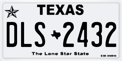 TX license plate DLS2432