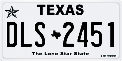 TX license plate DLS2451