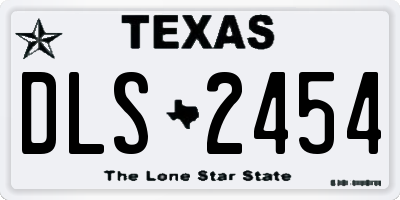 TX license plate DLS2454