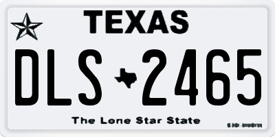 TX license plate DLS2465