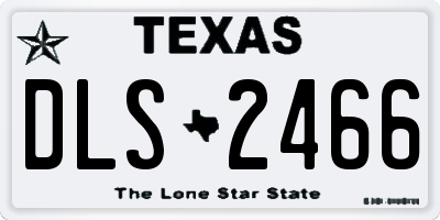 TX license plate DLS2466