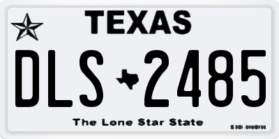 TX license plate DLS2485