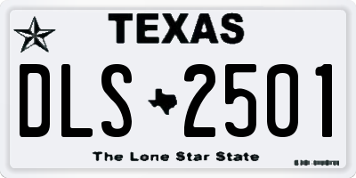 TX license plate DLS2501