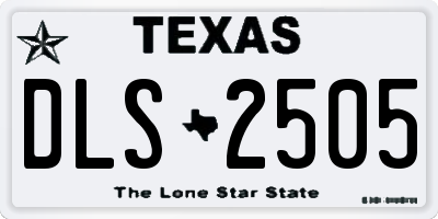 TX license plate DLS2505