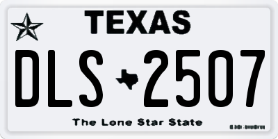 TX license plate DLS2507