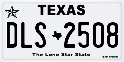 TX license plate DLS2508