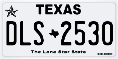 TX license plate DLS2530
