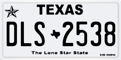 TX license plate DLS2538