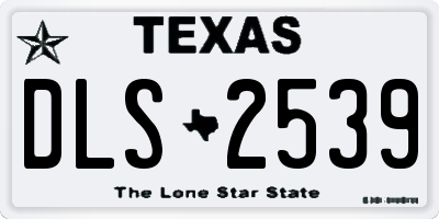 TX license plate DLS2539