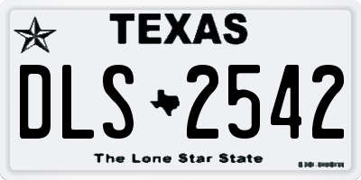 TX license plate DLS2542