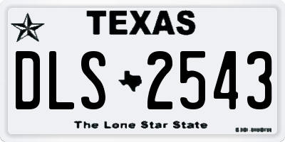 TX license plate DLS2543