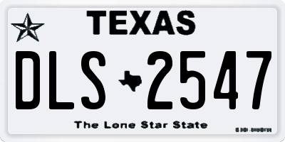 TX license plate DLS2547
