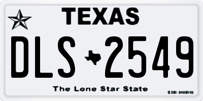 TX license plate DLS2549