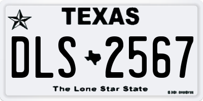 TX license plate DLS2567