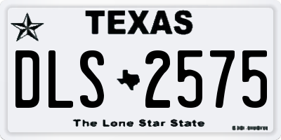 TX license plate DLS2575