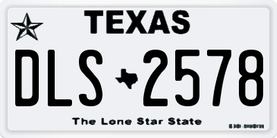 TX license plate DLS2578