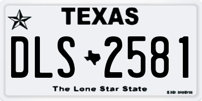 TX license plate DLS2581