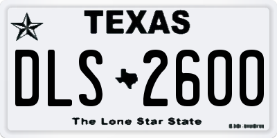 TX license plate DLS2600