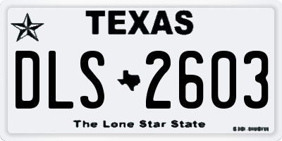 TX license plate DLS2603
