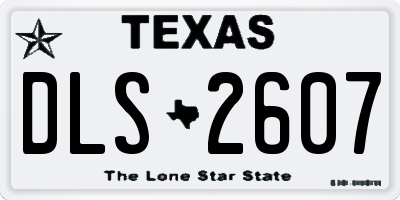 TX license plate DLS2607