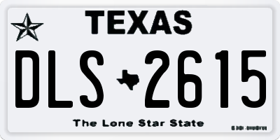 TX license plate DLS2615