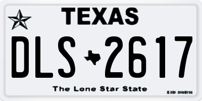 TX license plate DLS2617