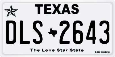 TX license plate DLS2643