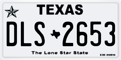 TX license plate DLS2653