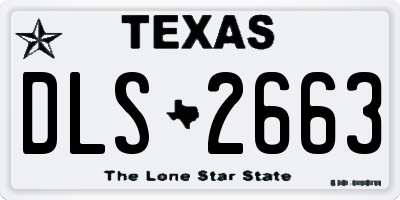 TX license plate DLS2663