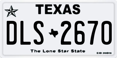 TX license plate DLS2670